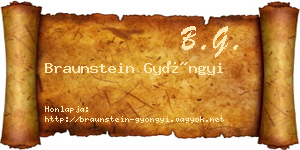Braunstein Gyöngyi névjegykártya