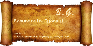 Braunstein Gyöngyi névjegykártya
